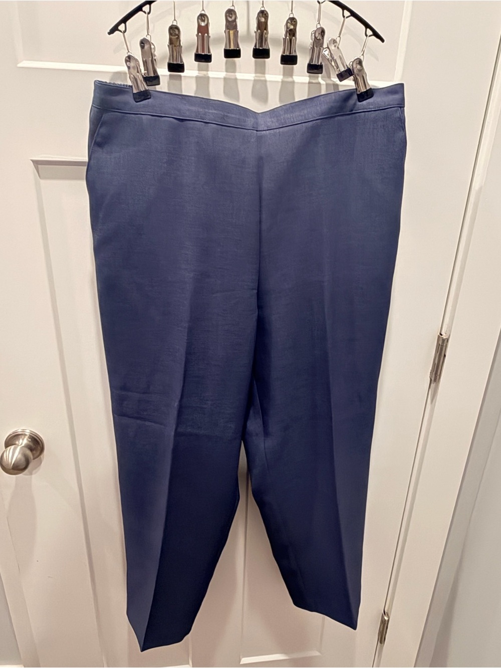 Alfred Dunner Women’s 16 Slate Blue Pull On Straight Leg Pants Elastic Waist